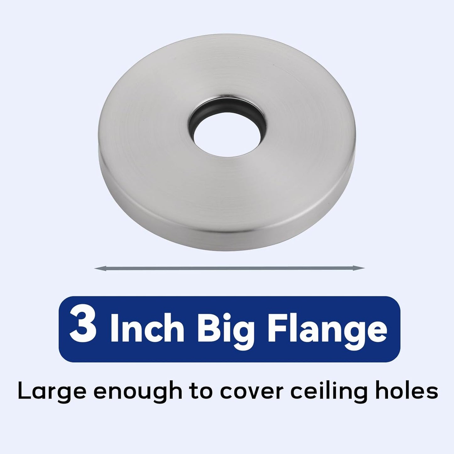 Brazo ducha techo 8pulg níquel acero inox 304