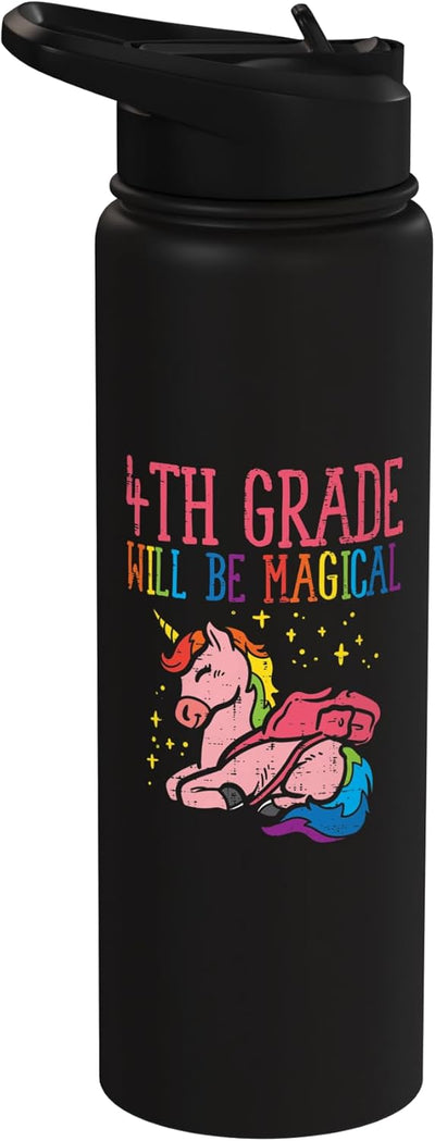 Botella agua acero inox aislada unicornio niña 4to grado