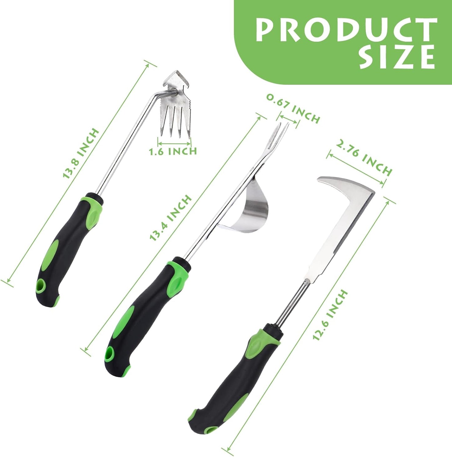 Extractor malezas acero inox 3 pzas herramienta jardín