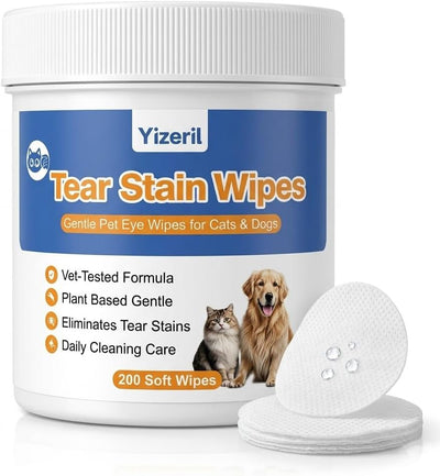 Toallitas para ojos mascotas 200 pzas suaves redondas