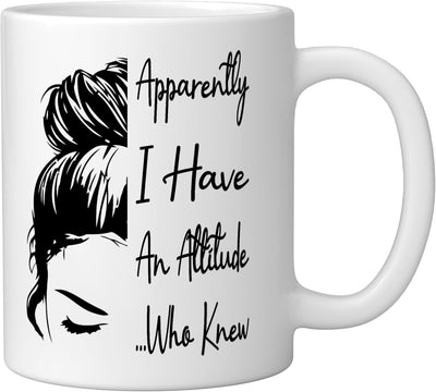 Taza de cerámica con pelo desordenado Apparently I Have An Attitude