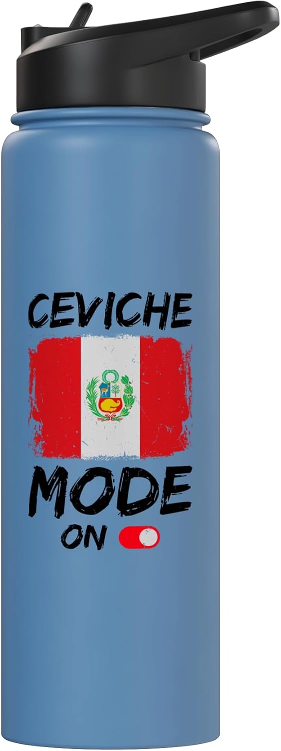 Botella agua acero inox aislada ceviche peruano