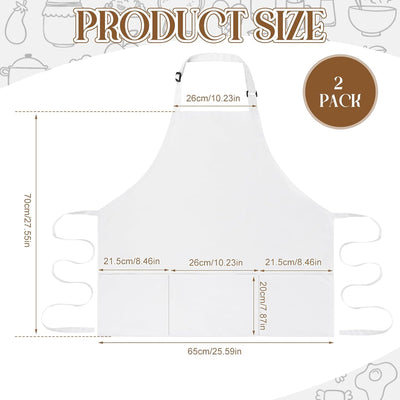 Delantal de chef profesional con 3 bolsillos ajustables