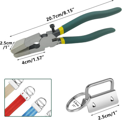 Juego accesorios llavero 40 pzas alicates vidrio verde