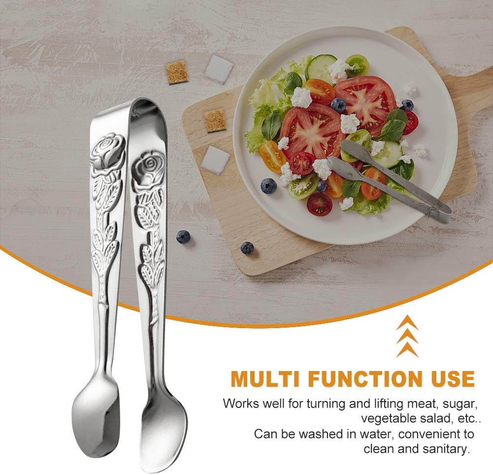 Pinzas acero inox 4pulg para servir té café postres
