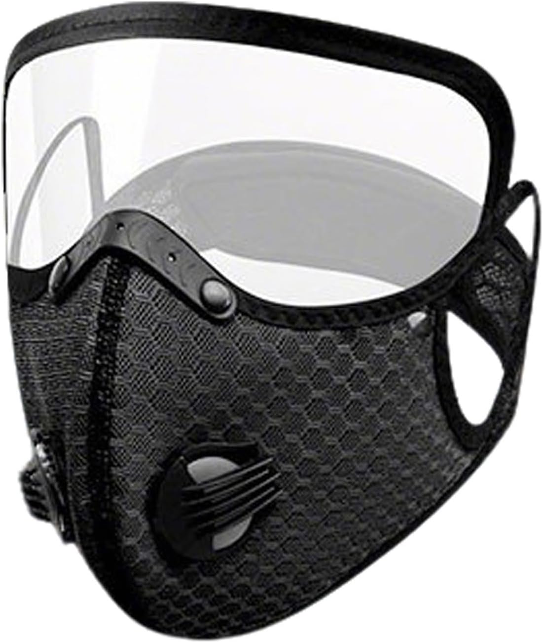 Máscara ciclismo visor malla reutilizable respirable negro