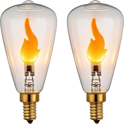 Bombilla LED estilo vintage E12 2W 1800K vidrio amarillo paquete 2