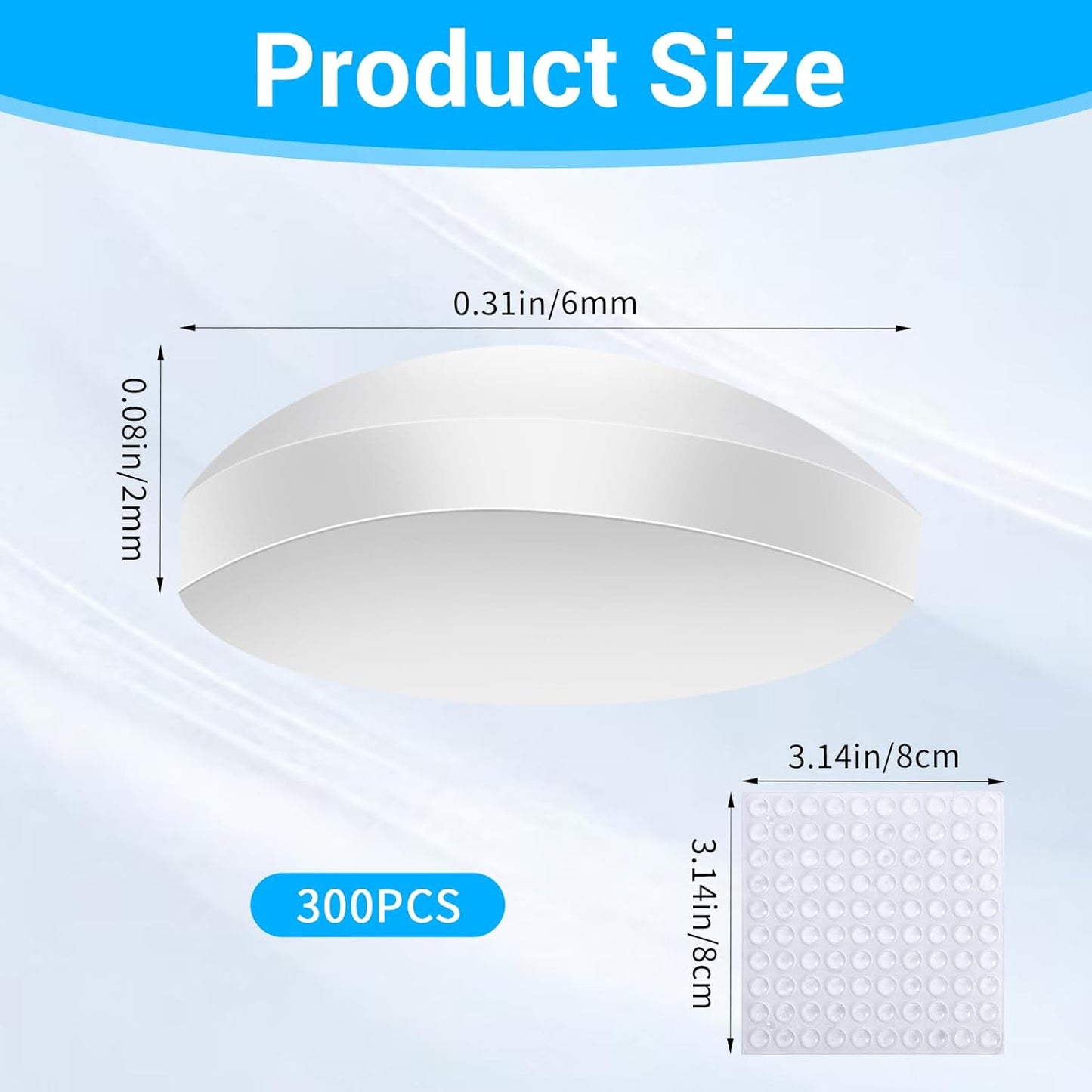 300 Pzas Parachoques Silicona Transparente Puerta Armario