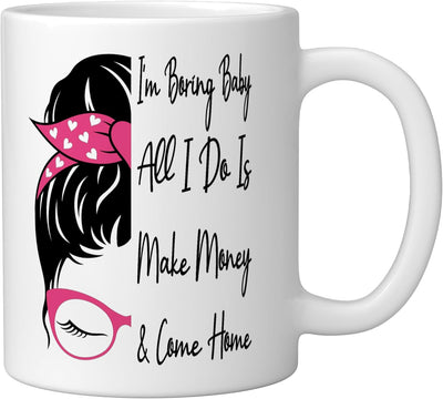 Taza de cerámica blanca divertida para bebé Im Boring