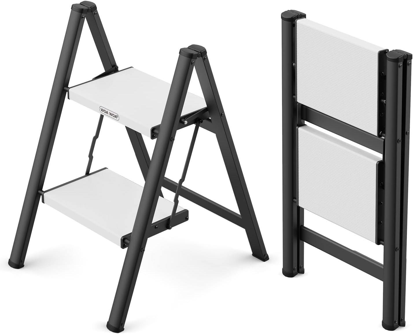 Escalera 2 escalones plegable aluminio antideslizante 330lb