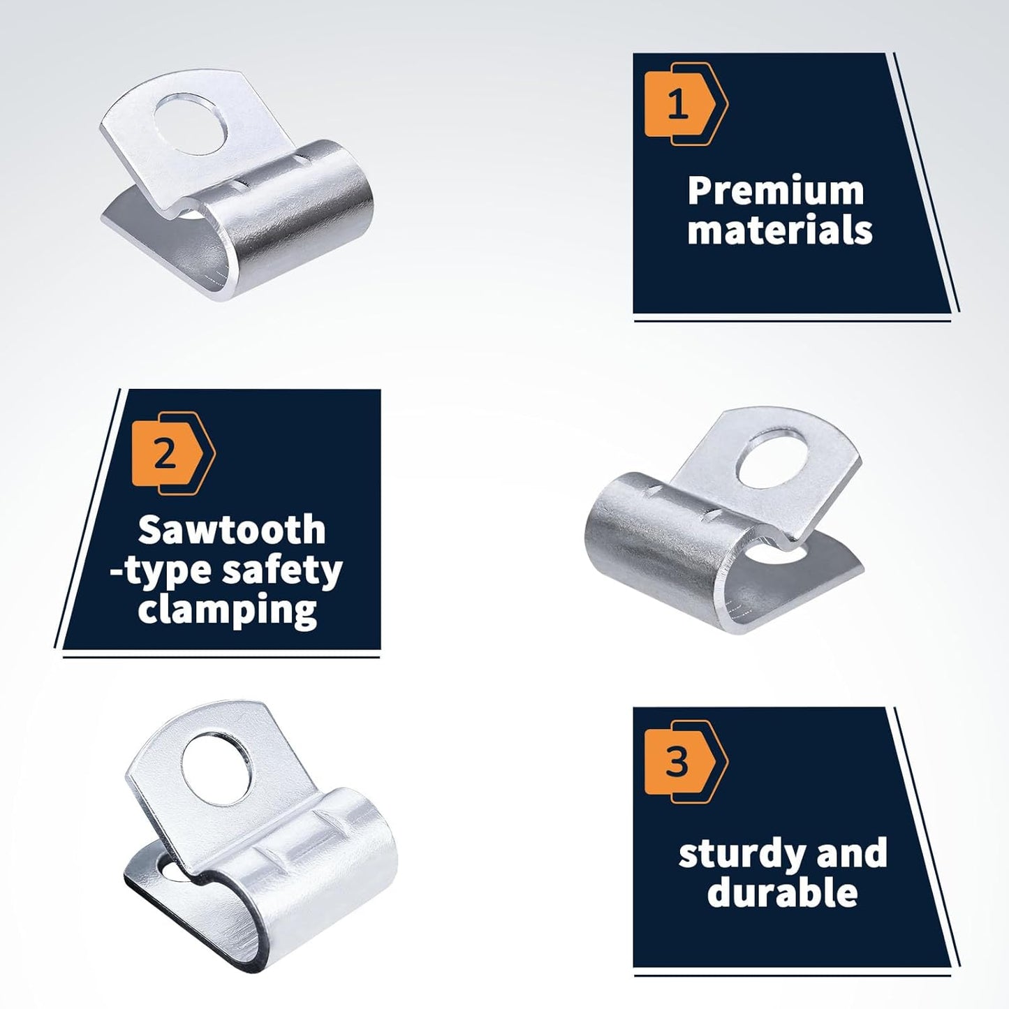 Abrazadera cable motor compresor agarre seguro dentado pack