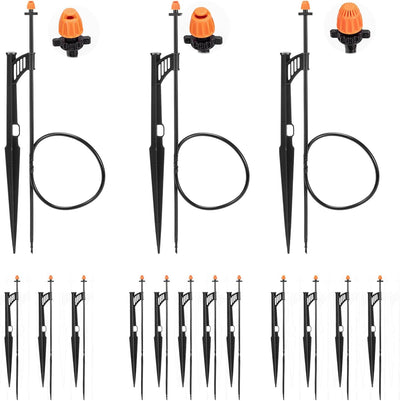 12 Cabezales Riego 90/180/360° con Estaca Tubo 1/4pulg