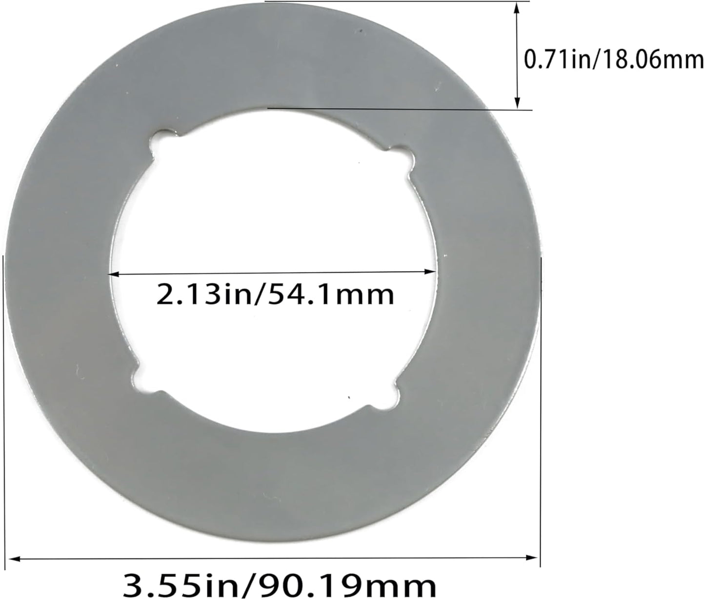 Placa trasera cromada 3.5pulg paquete 4