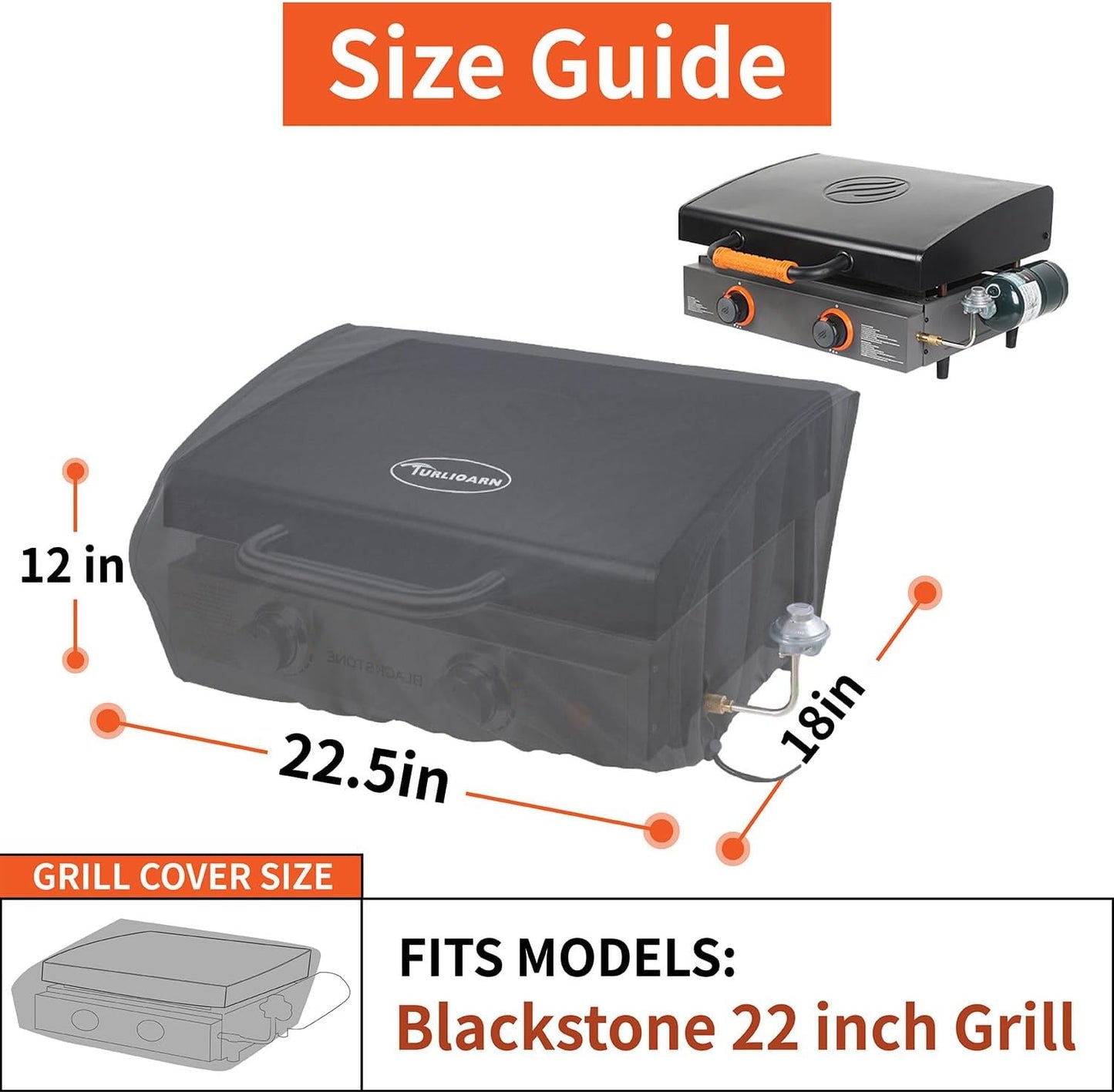 Cubierta parrilla Blackstone 22pulg poliéster 600D uso rudo