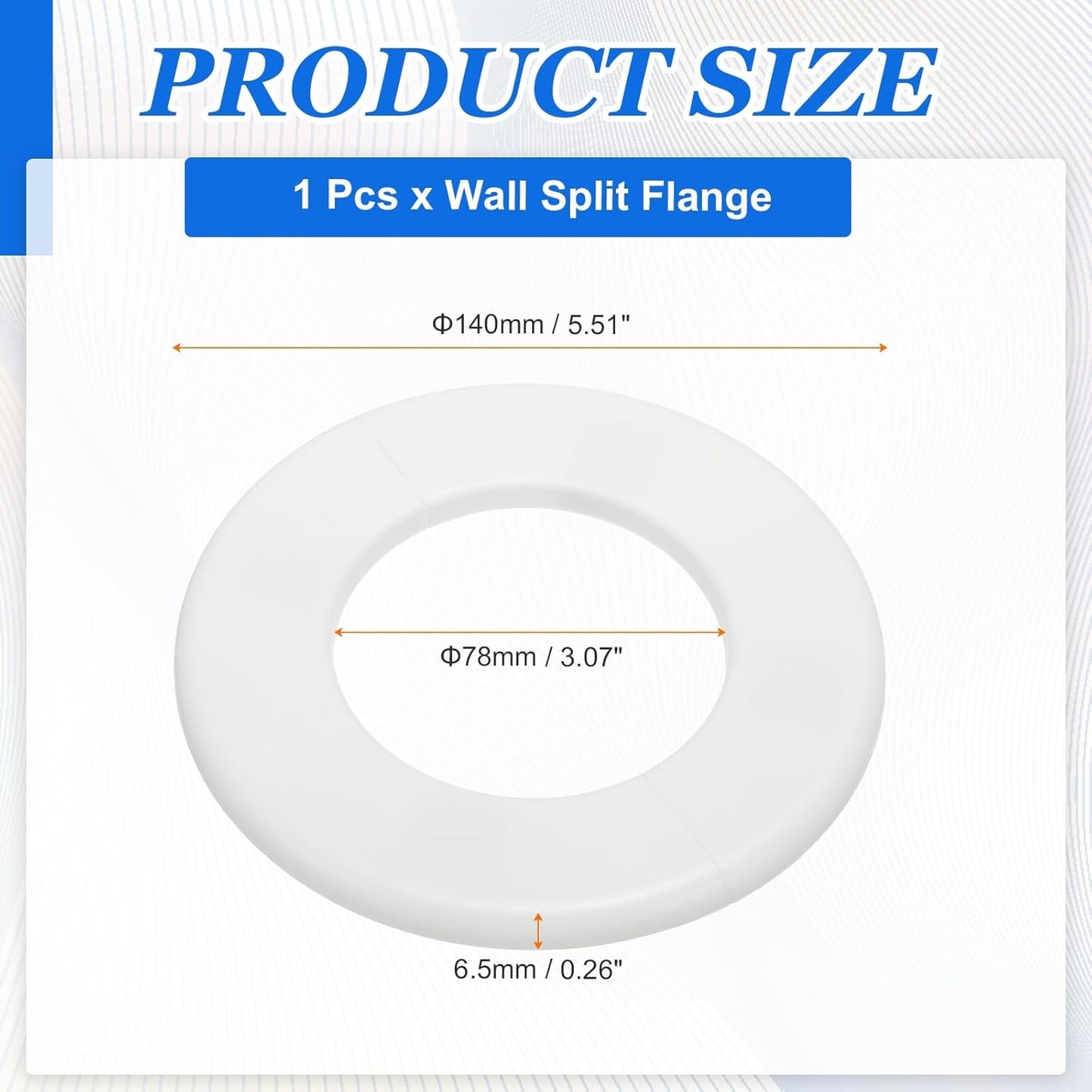 Brida dividida pared placa ABS para brazo ducha 3.071in