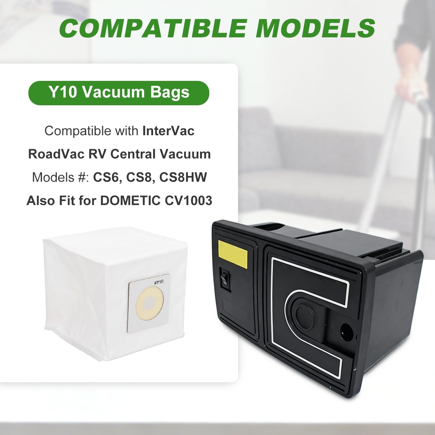 Bolsas aspiradora Y10 comp InterVac CS6-CS10 Dometic CV1003