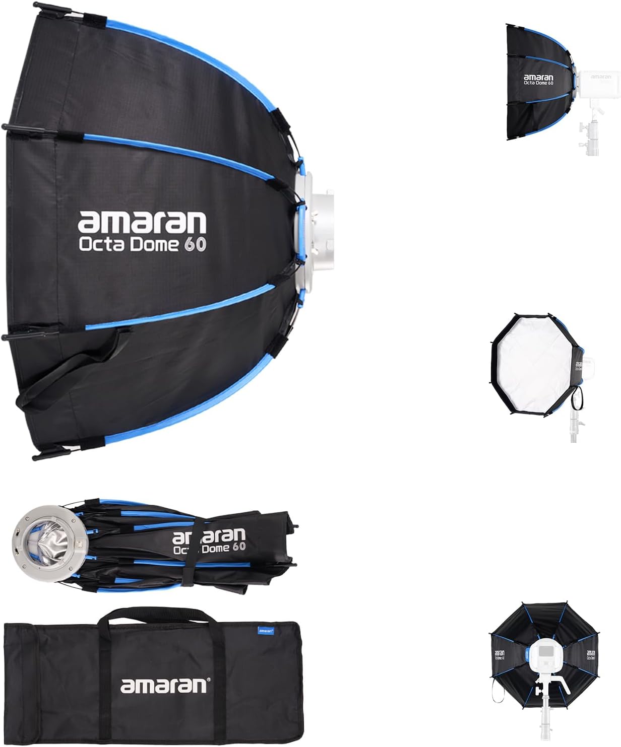Caja luz plegable octogonal Bowens para retratos y entrevistas