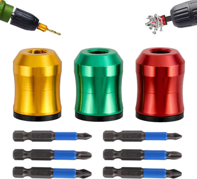 3 Anillos Magnéticos con 6 Brocas para Destornilladores Hex