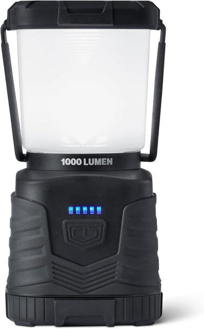 Linterna camping 360° 1000lúmenes regulable negra