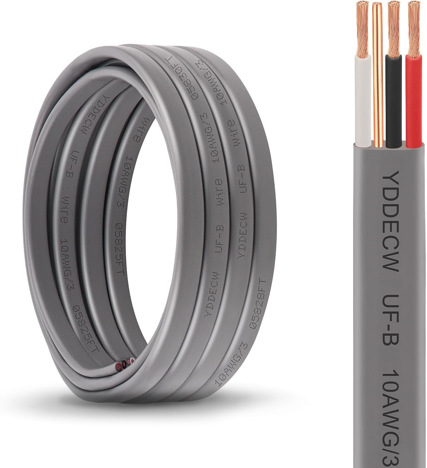 Cable UF-B 10/3 10 pies cobre puro 10 AWG 3 conectores