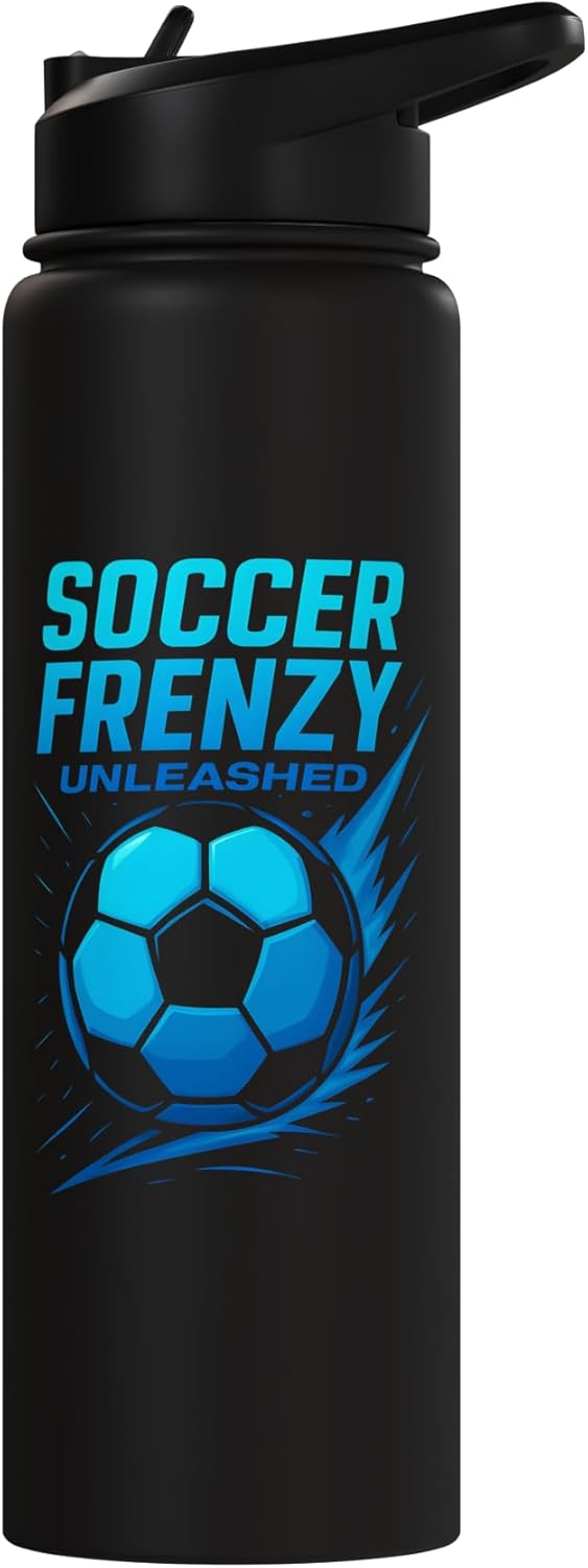Botella térmica acero inox con balón de fútbol
