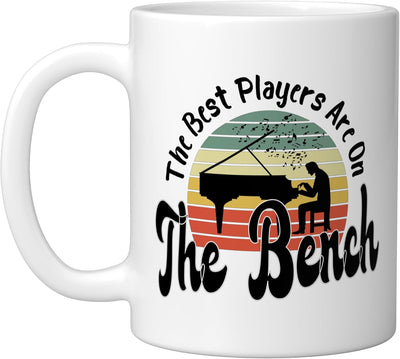Taza de cerámica para pianista retro blanco
