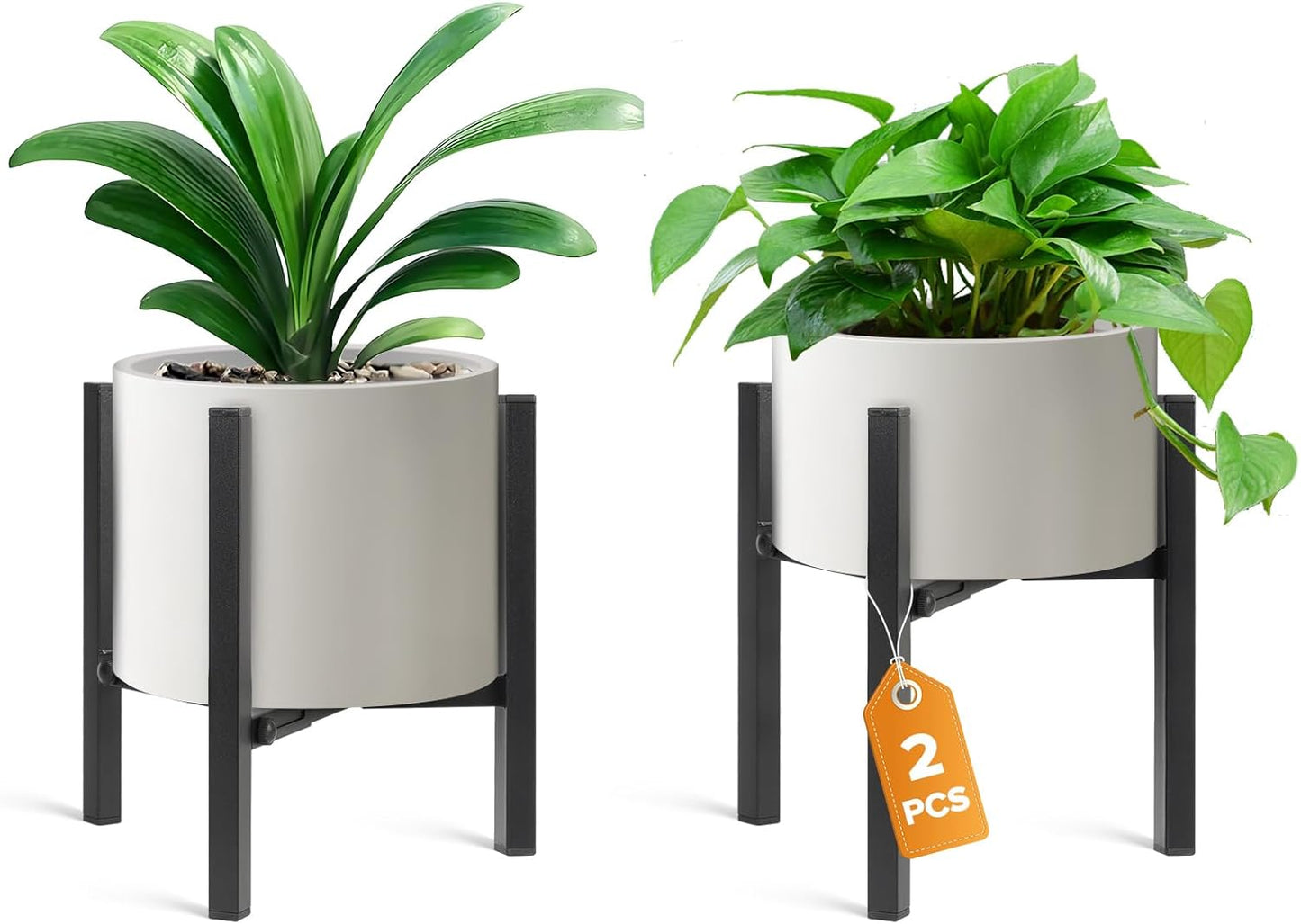 Soporte ajustable para plantas interior metal moderno 2 pzas