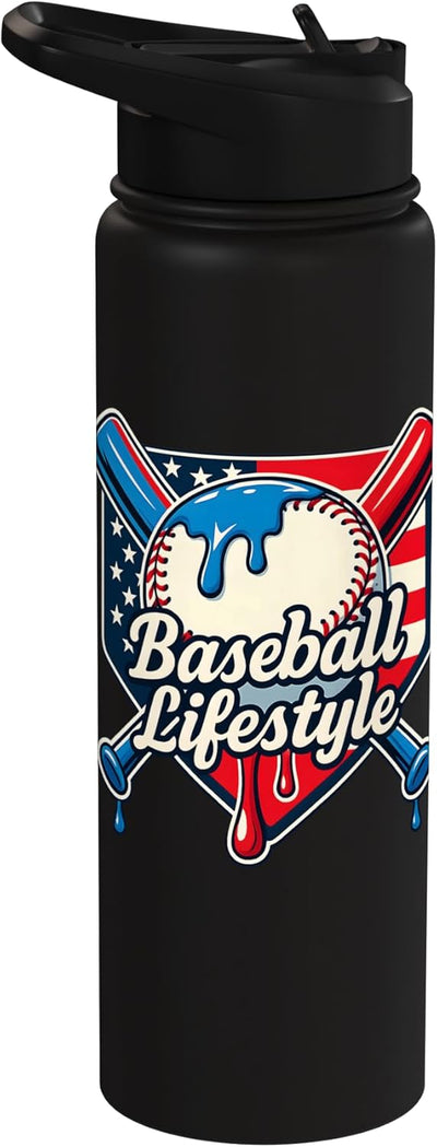 Bolso de agua acero inoxidable para niños estilo béisbol