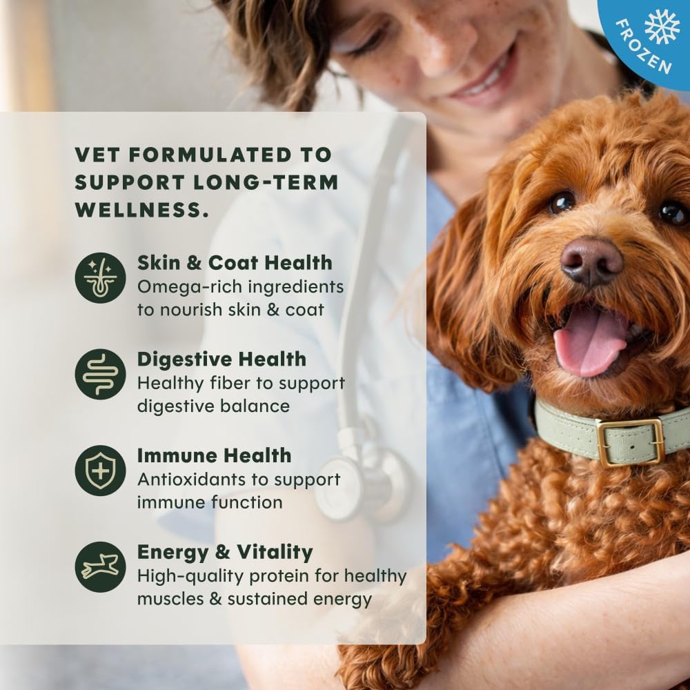 Alimento congelado para perros sin granos carne res 16oz set 6