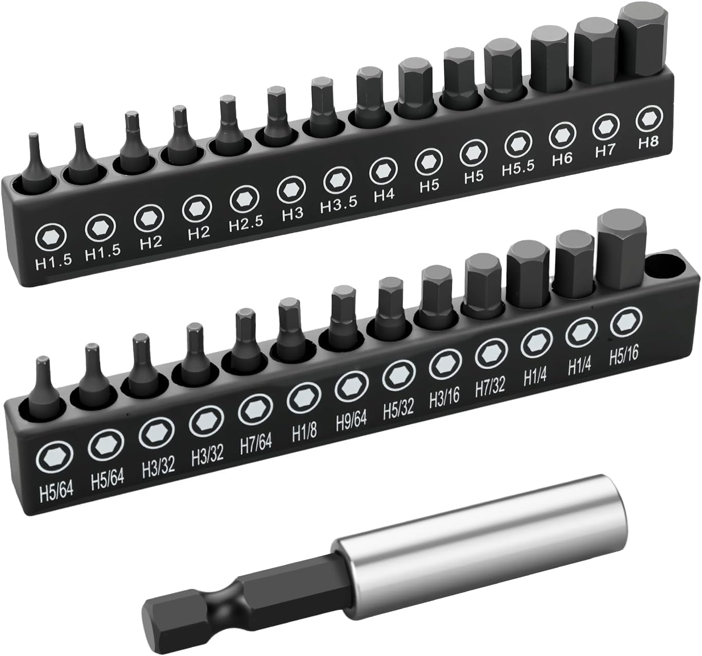 Set 27 Brocas Allen 1/4pulg Vástago Hexagonal