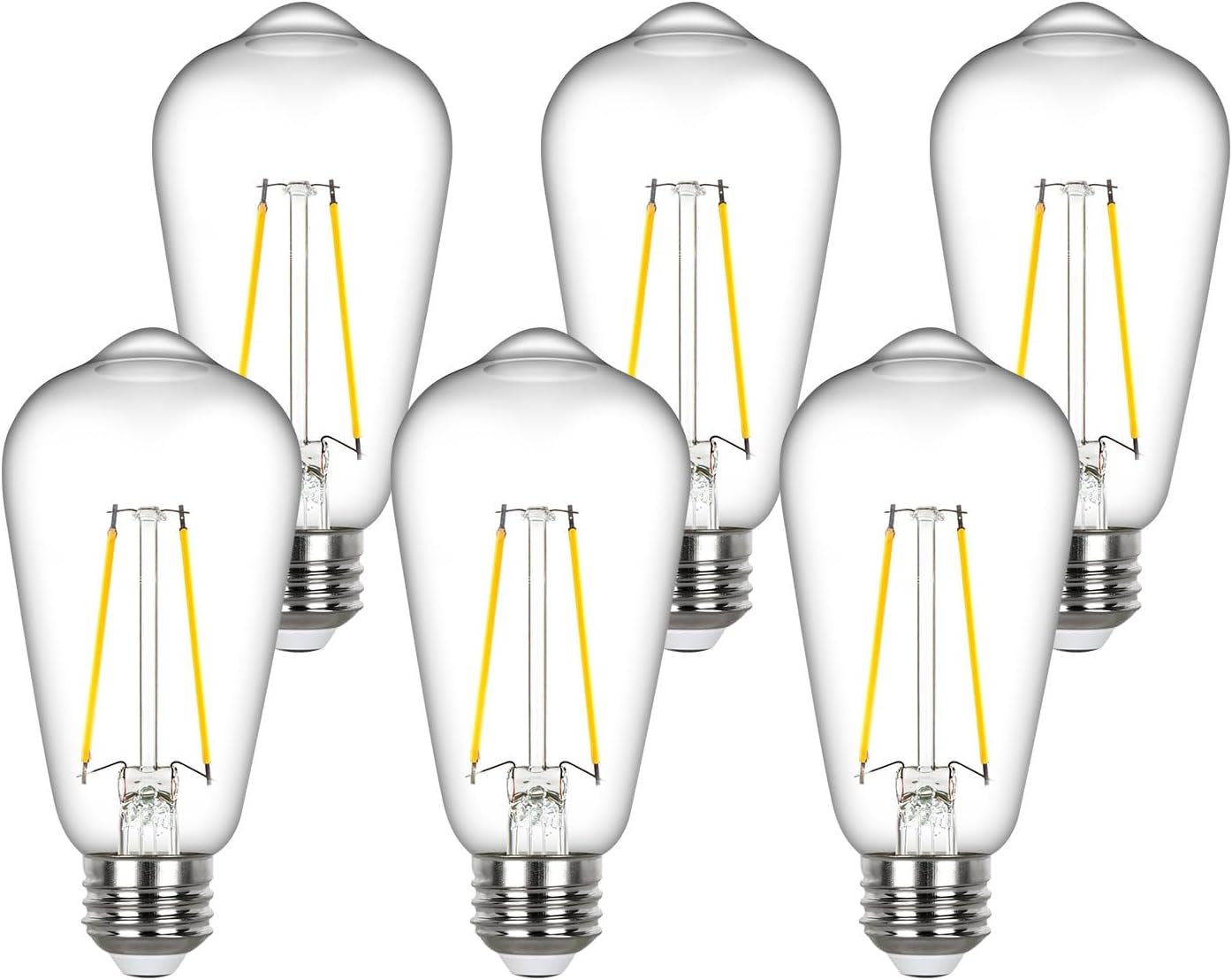 Bombillas LED Edison ST58 E26 2700K blanco cálido pack 6