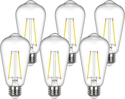 Bombillas LED Edison ST58 E26 2700K blanco cálido pack 6