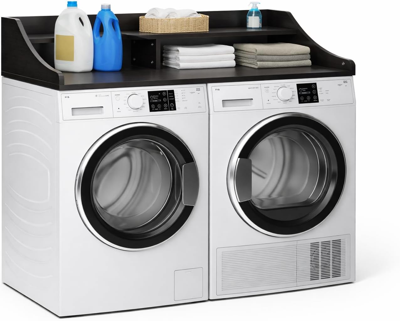 Lavadora y secadora 2 niveles encimera 54x27.6pulg negro