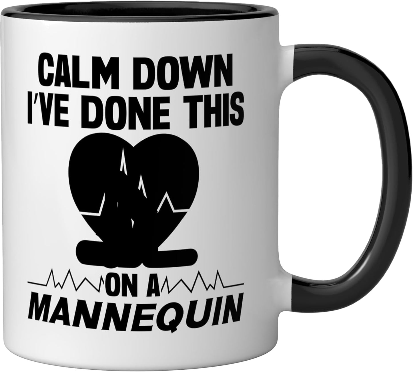 Taza Cerámica para Instructores CPR Negro/Blanco