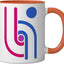 Taza Cerámica Bisexual Logo Sencilla Naranja/Blanco