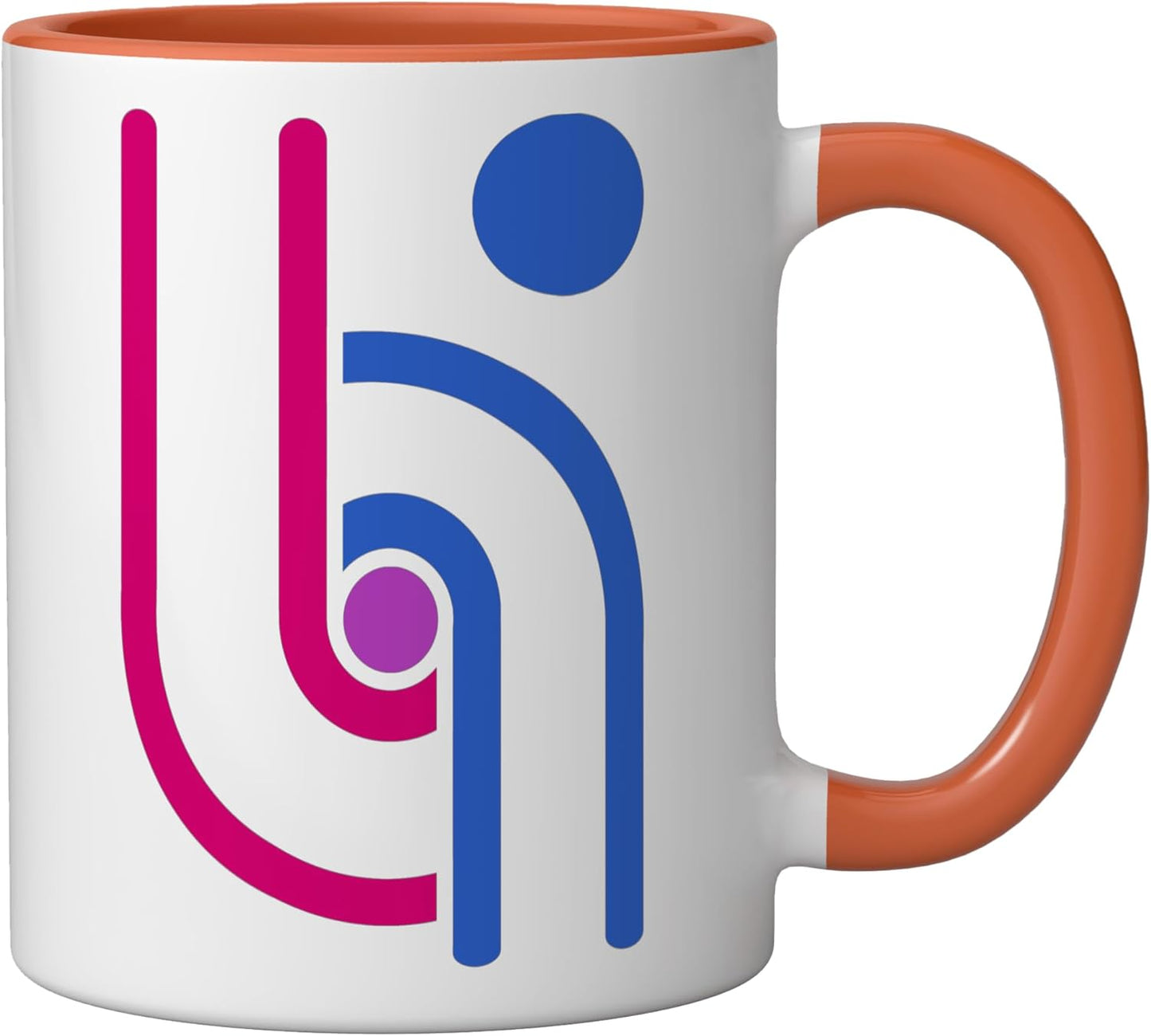 Taza Cerámica Bisexual Logo Sencilla Naranja/Blanco