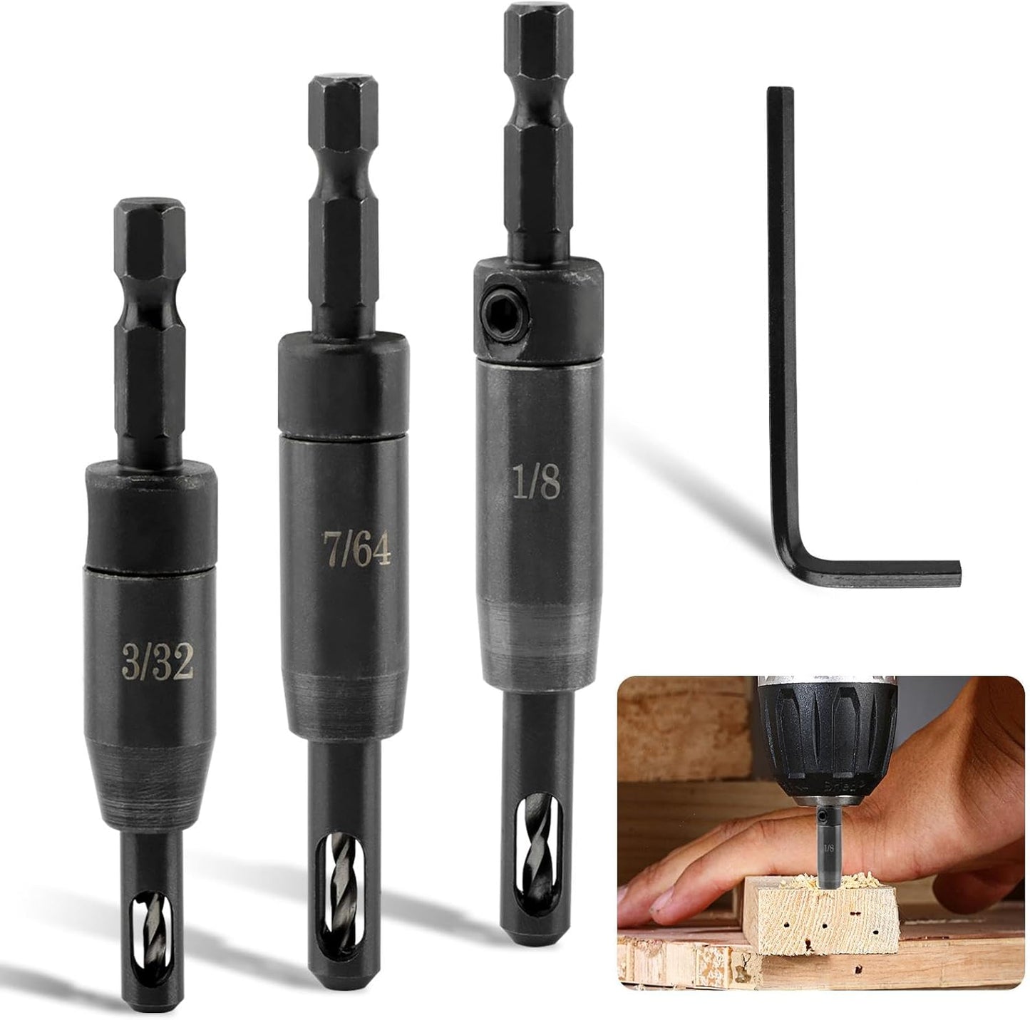 Set 3 Brocas Autocentrantes VIX Acero Ultra Duro 3/32pulg
