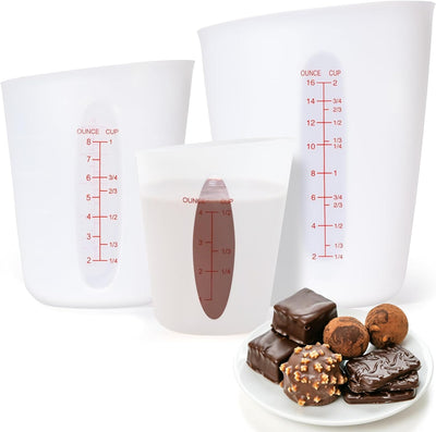 Vasos silicón derretir chocolate 1/2-2 tazas reutilizables