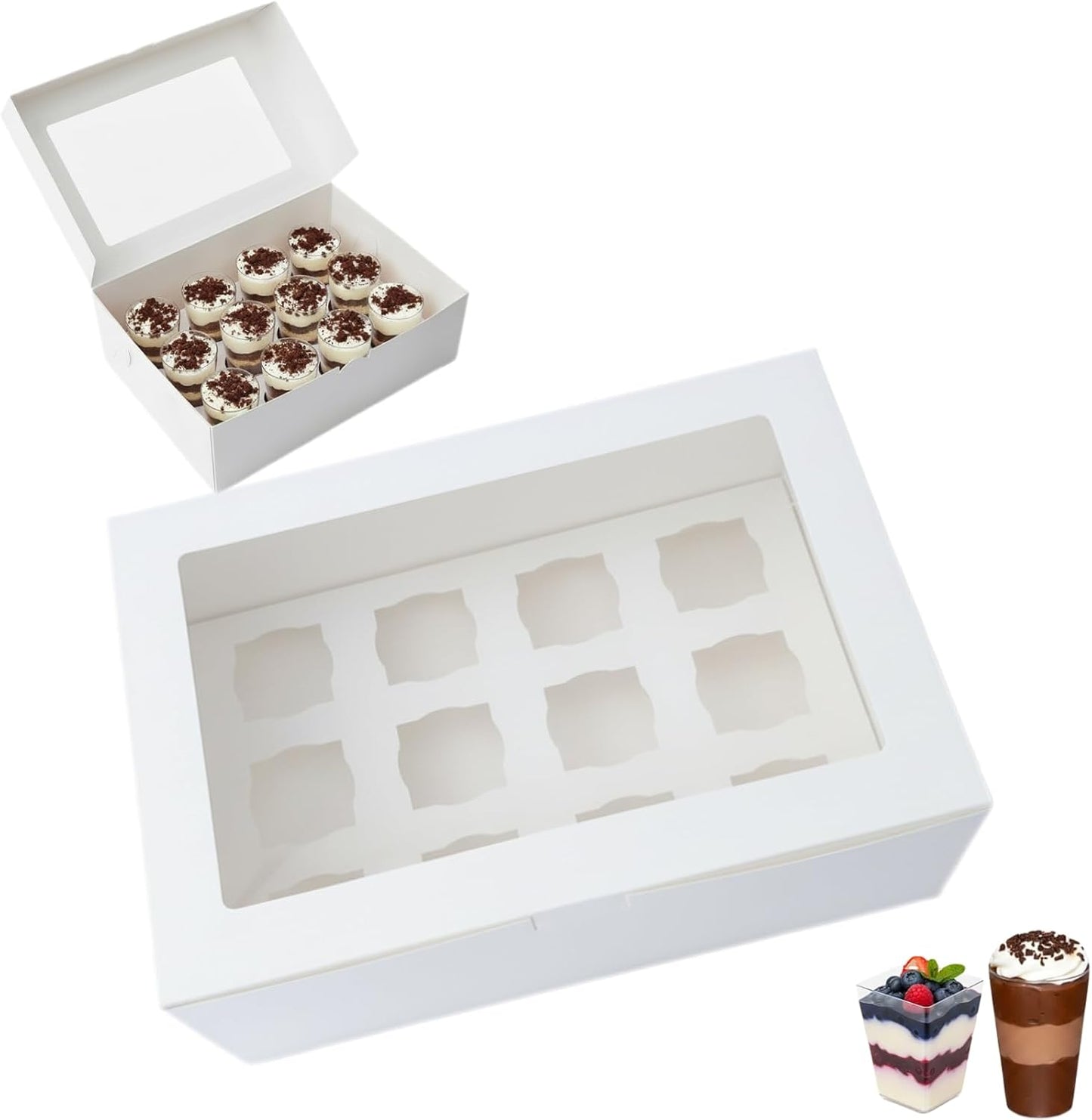 Cajas de tirador de postres paquete de 2 capacidad 12 unidades 5 oz