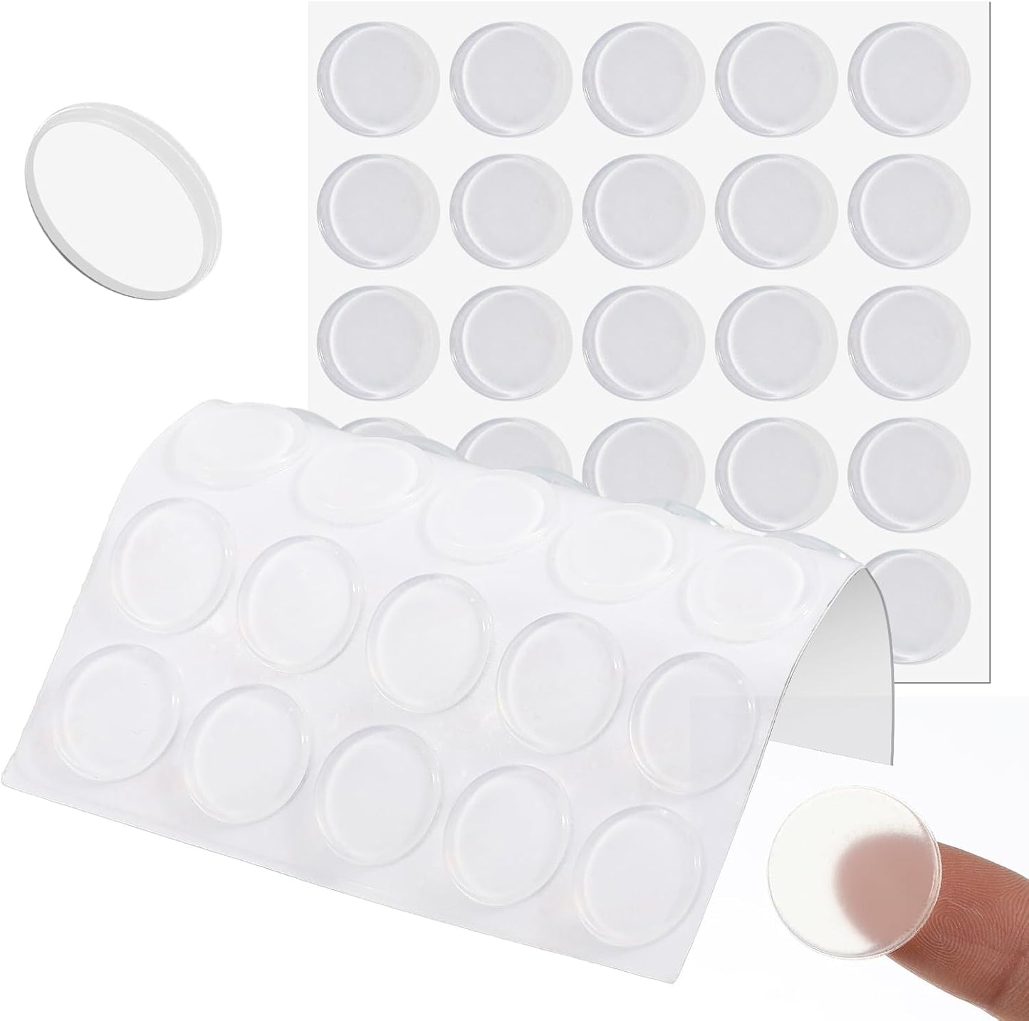 50 Pzas Parachoques Silicona Transparente Autoadhesivo Puerta