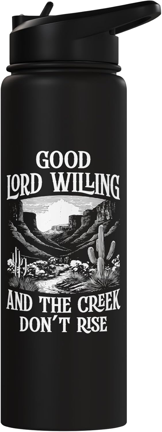 Botella de agua acero inoxidable aislada Good Lord Willing
