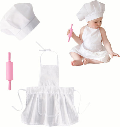 3 Pzas Accesorios Foto Bebé Traje Chef y Rodillo Silicona 6-24m