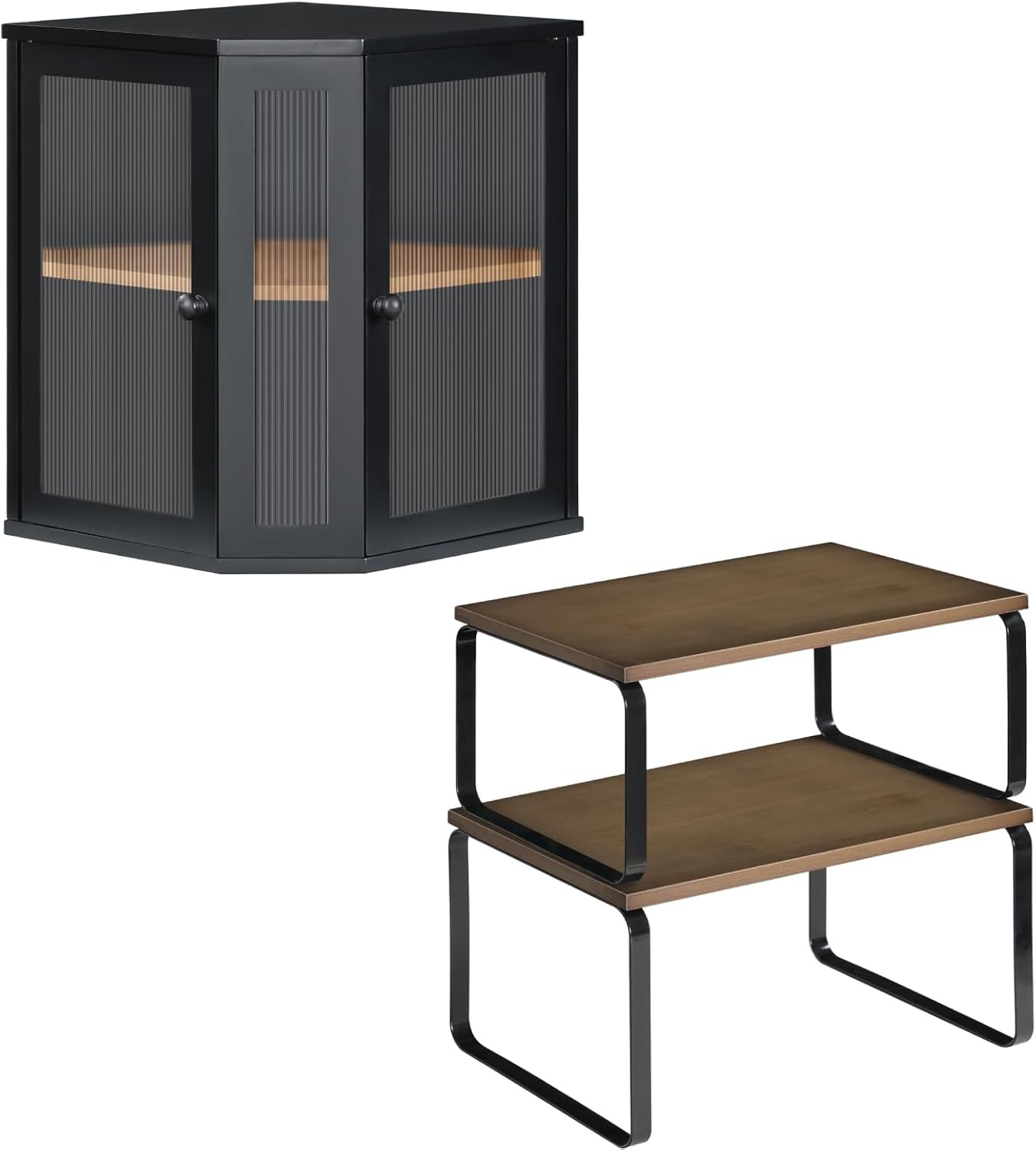 Set 2 estanterías para pan con puertas acrílicas