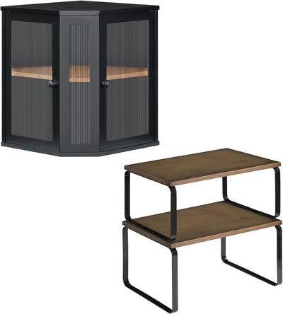 Set 2 estanterías para pan con puertas acrílicas