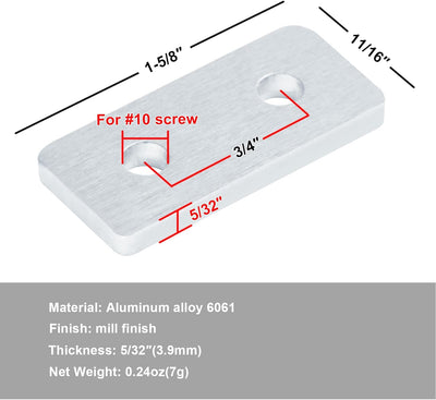 12 Placas Unión Planas Perfil Aluminio Ranura T 2020