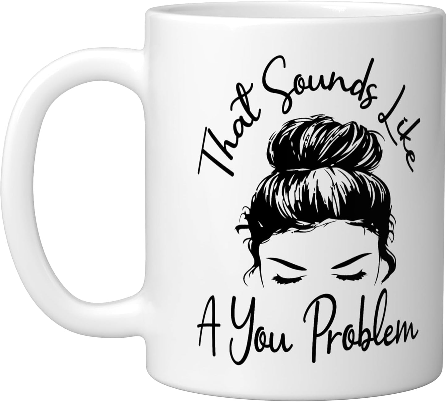 Taza cerámica para introvertido con pelo desordenado blanco