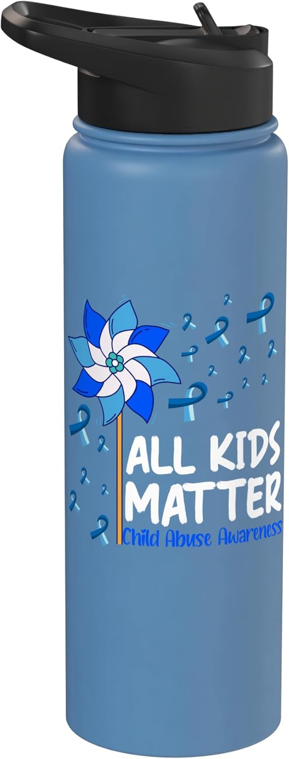 Botella de agua acero inoxidable sin abuso infantil con pinwheel