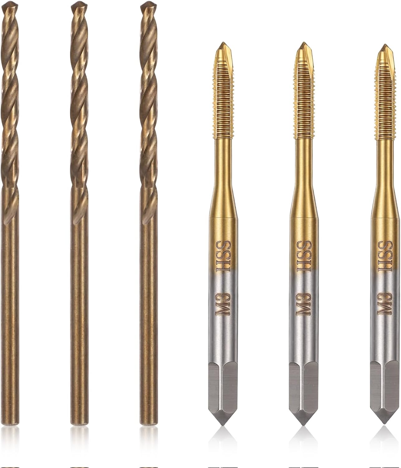 Grifo M3 con brocas de cobalto para metalurgia y bricolaje set 3