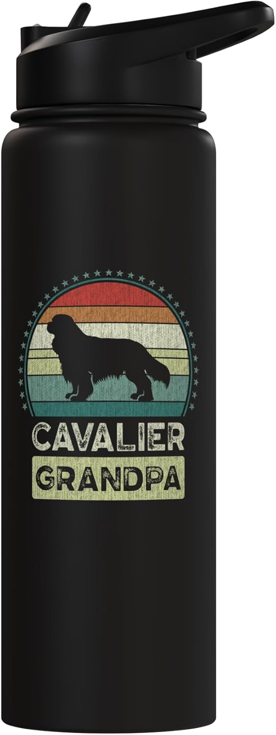 Botella agua acero inox aislada perro King Charles