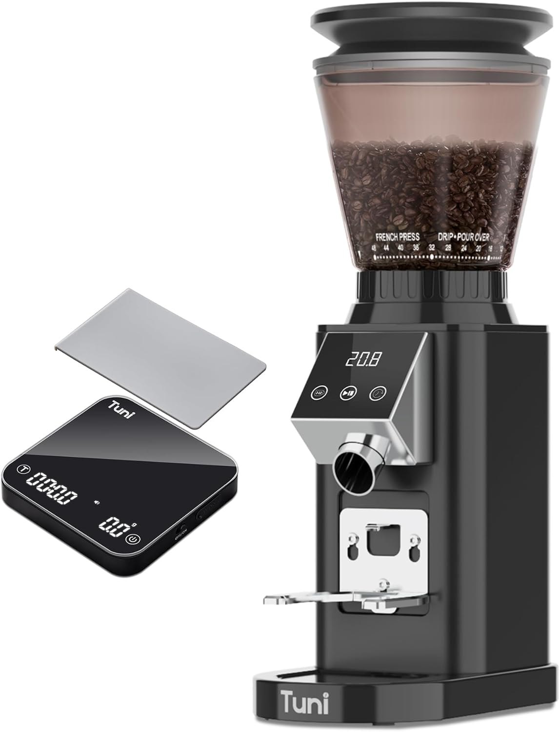 Molinillo café rebabas cónicas G1 con escala negra